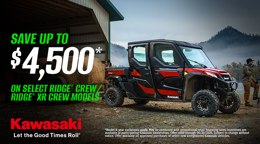 Kawasaki - Save Up To $4,500 on Select Ridge Crew Models