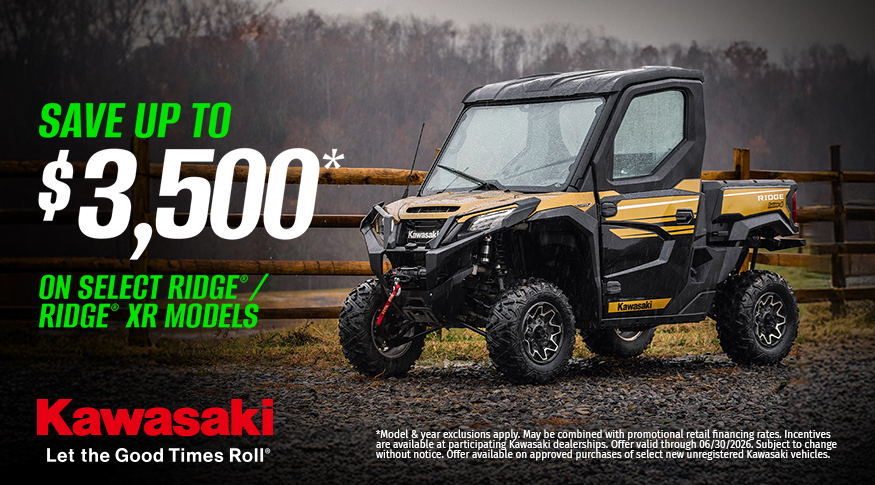Kawasaki - Save Up To $3,500 on Select Ridge XR Models
