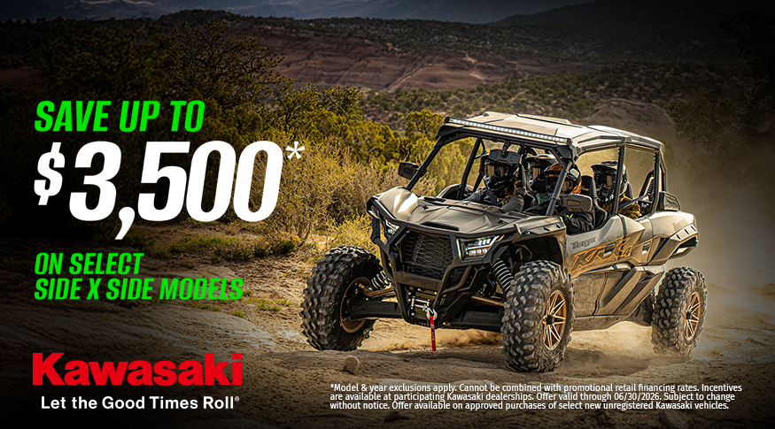 Kawasaki - Save Up To $3,500 on Select Side x Side Models