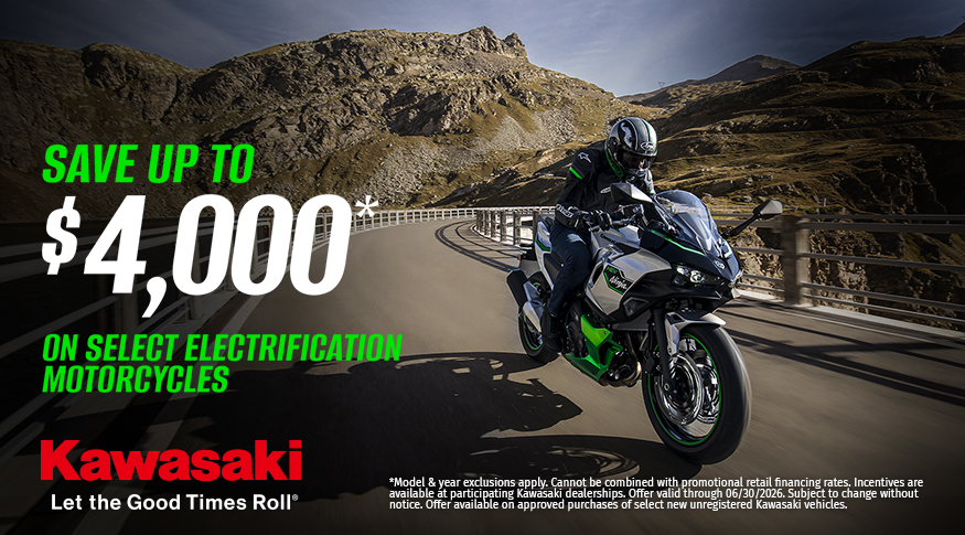 Kawasaki - Save Up To $4,000 on Select Electrification Motorcycles